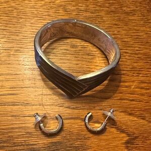 Bracelet and earrings set sterling